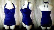 Image of Navy Liz Tankini Halter Top & Pants