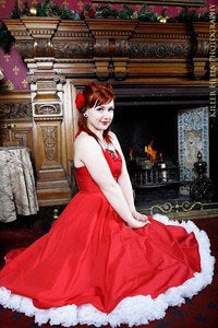 Image of Plain Red Halterneck Dress