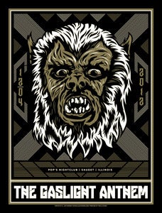 Image of The Gaslight Anthem - Sauget, IL - Wolf-Man Concert Poster