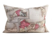 Image of Vintage CAPE COD and the ISLANDS Chart 14″ x 20″ Pillow Cover