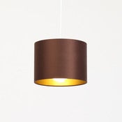 Image of Chocolate brown silk lampshade with gold lining 