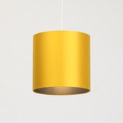 Image of Sunflower yellow silk lampshade with silver lining