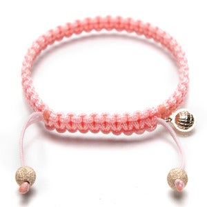 Image of Pink Silk Bracelet w/ Gold Laser Cut