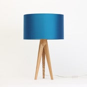 Image of Capri silk lampshade with silver lining table lamp