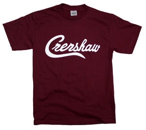 Image of Crenshaw T-Shirt (Burgundy/White)