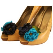Image of Bridal Shoe Clips - Peacock Wedding by Nia Person