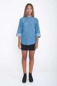 Image of 1980's Mickey Collarless Denim Shirt