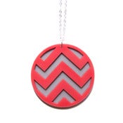 Image of chevron necklace [coral/grey]