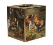 Image of Chickens in the Barnyard Tissue box