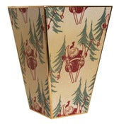 Image of Santa on Skis Wastebasket