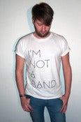 Image of I'm Not A Band - white shirt, dark grey frontprint, boys
