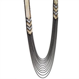 Draped Mesh Collar - Chevrons