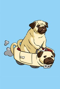 Image of Pug Car Postcard