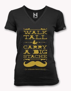 Image of Walk Tall & Carry A Big Stache Women's Vneck