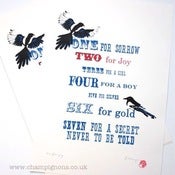 Image of Two for joy (new version) A3 magpie screenprint.