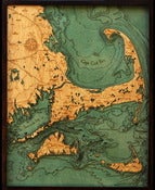 Image of Cape Cod, MA Wood Map
