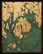 Image of Mt. Desert Island/Bar Harbor, ME Wood Map
