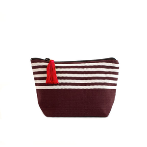 Image of Small Tassel Bag Dark Chocolate/White