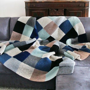 Image of Color Block Blanket in Stormy Weather