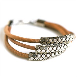Triple Stack Vintage Mesh Bracelet - Rustic Silver