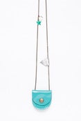 Image of Tiny Patent Aqua & Silver leather locket