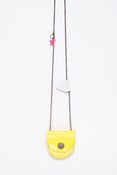 Image of Tiny Patent Yellow & White leather locket