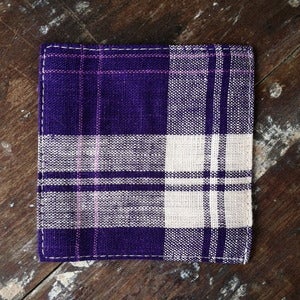 Image of Coasters: Purple Beige Check