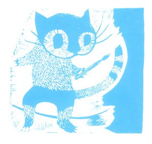 Image of Paint Your Own Tail - Limited Edition Lino Print Cat