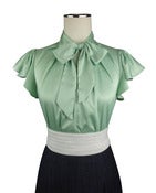 Image of Pussy Bow Shirt, Mint