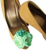Image of Mint Perfection Flower Shoe Clips