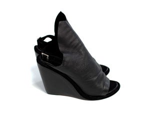Image of BOULEVARD wedges (black leather)