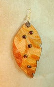 Image of Sunset Leather Leaf Earrings