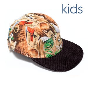 Image of BABY MOUPIA Wild Animals/ cord. KIDS 5 Panel Hat
