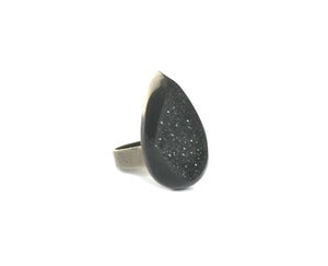 Image of Black Onyx Druzy Ring (v7)