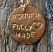 Image of Wonderfully Made Hand Stamped Pendant 