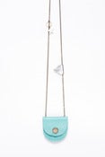 Image of Tiny Turquoise and Silver leather locket
