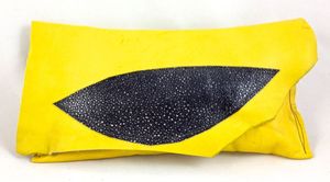 Image of banana yellow mini clutch