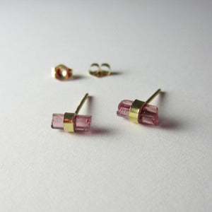 Image of Pink Tourmaline Studs - 14k
