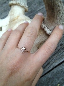 Image of Spirit Fine Skull Ring 9ct Rose Gold