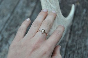 Image of Spirit Fine Skull Ring 9ct Yellow Gold