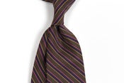 Image of Brown and Purple Silk Repp 