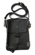 Image of No.90008 document bag. black saddle leather