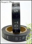 Image of Cromwell Black Text Japanese Masking / Smash / Tissue Tape - 10mm x 10m