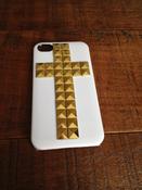 Image of White 3-D Gold Cross 4/4S iPhone Case