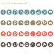 Image of minimal social media set - 4 colors