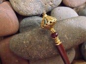 Image of Scheherazade Hairstick | Ornate Openworked Vermeil Bead, Faceted Pink Tourmaline