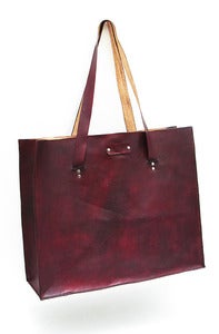 Image of Leather Beach Bag Tote - Handmade in America