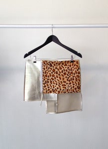Image of GRAPHITE leather leopard skirt
