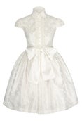 Image of French Lace and Satin Shirt Dress