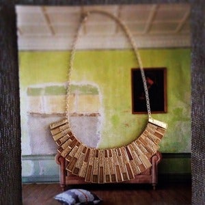 Image of Textured Gold Fan Necklace
